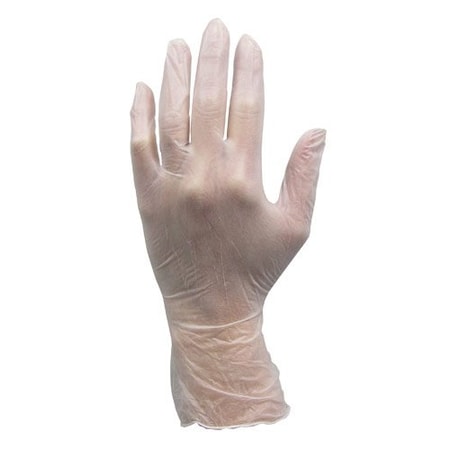 Hospeco Disposable Gloves, Stretch Vinyl, Powder-Free, M, 100 PK, Natural 70210